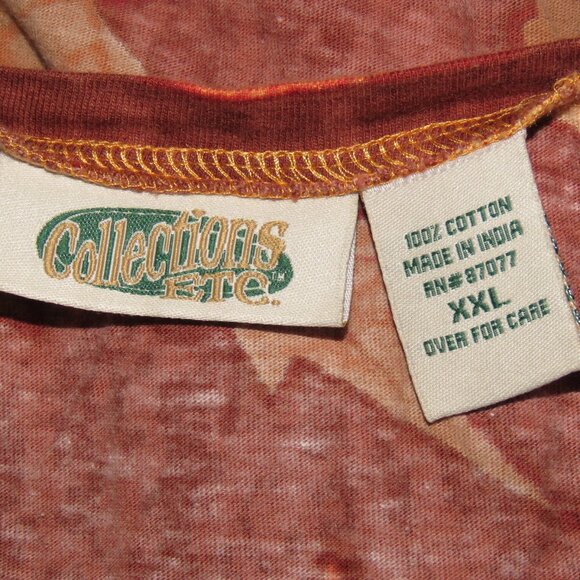 Collections Ect. Embellished Leaf Print 3/4-Sleeve Pullover Top Size XXL (C1317) - Picture 6 of 6